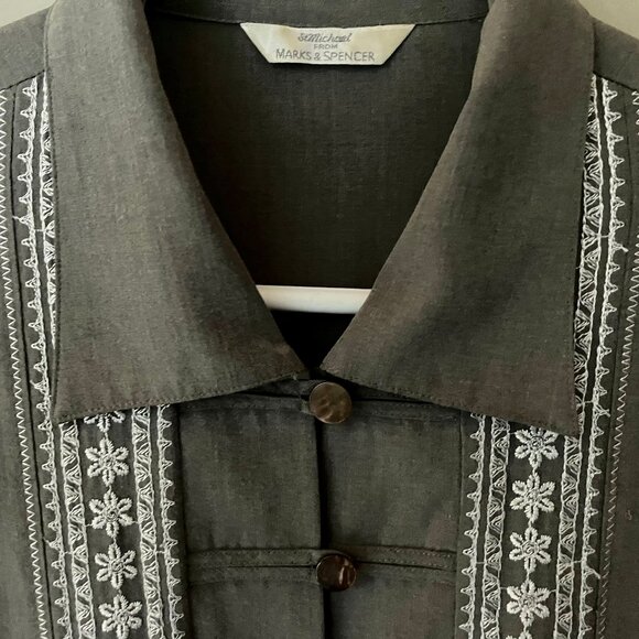 Grey & White Shirt with Fabulous Details - Picture 2 of 6